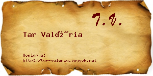 Tar Valéria névjegykártya